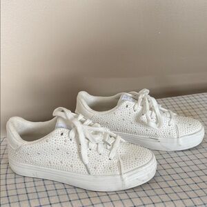 Juicy Couture White Sneakers with Rhinestones